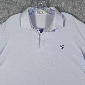 Holderness Bourne Shirt Mens Size 2XL Blue Short Sleeve Polo Tailored Fit Golf